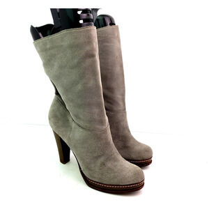 Cole Haan NikeAir Womens Size 9 B Gray Suede 4" Heels Platform Bootie Shoes